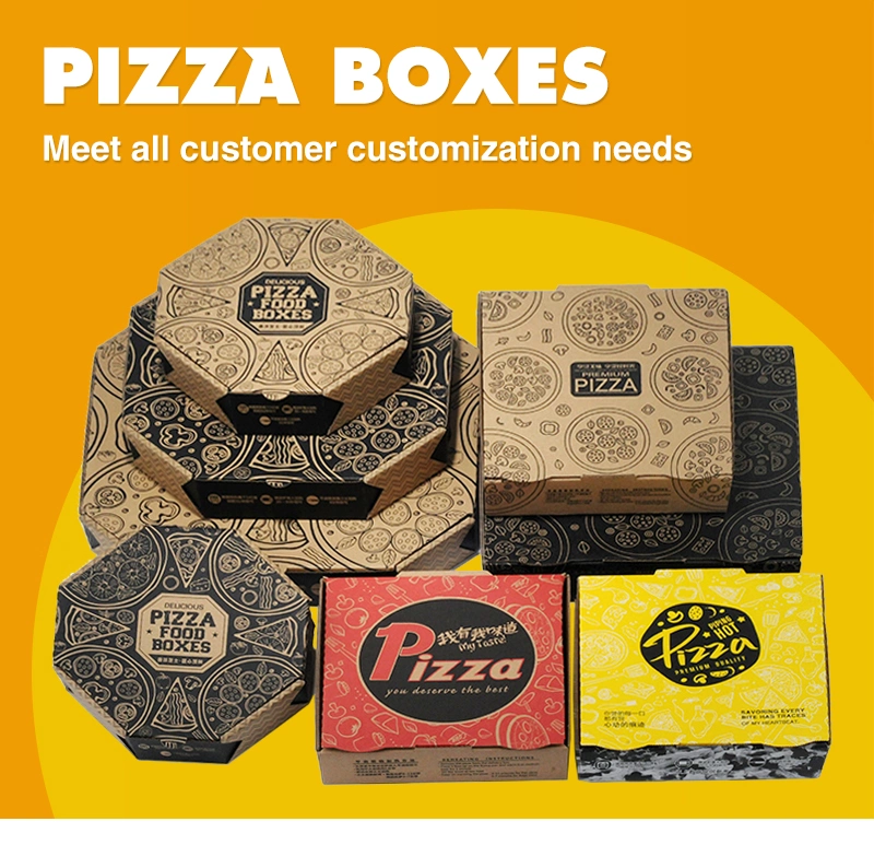 Custom Logo Cheap Paper Crepe Pizza Food Packaging Carton Box Corrugated