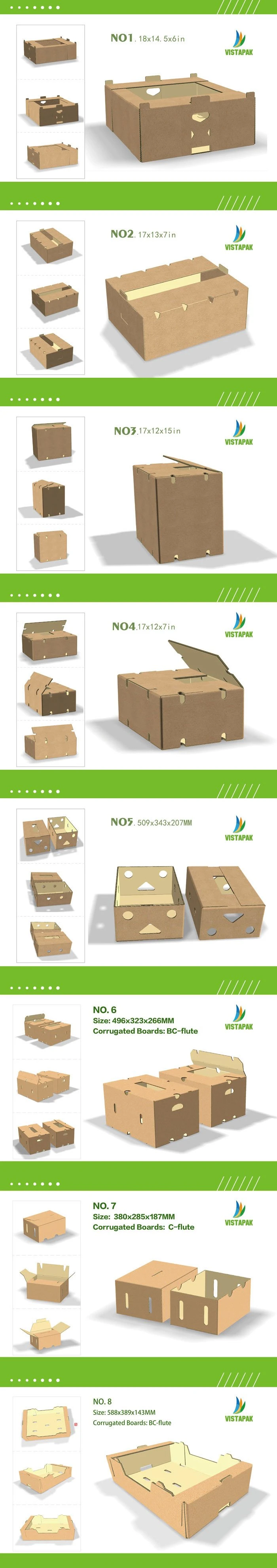 Custom Printed Corrugated Cardboard Paper Pineapple Tomato Cucumber Onion Durian Broccoli Durian Fresh Vegetable Fruit Packing Packaging Shipping Carton Box