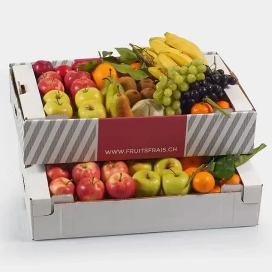 Embalagem de papelão ondulado de frutas personalizadas caixa de remessa caixa de papelão ondulado de frutas