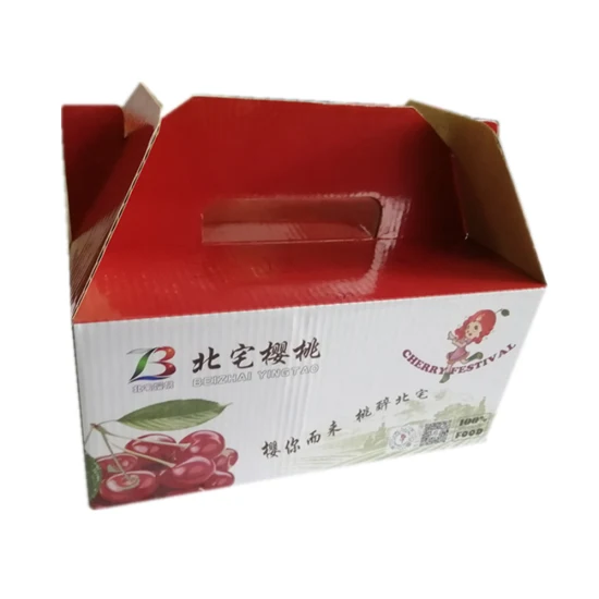 Caixa personalizada de papel ondulado Caixa de embalagem de cereja de luxo Caixa de embalagem de frutas