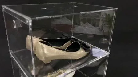 Caixa de exibição de tênis Nike transparente magnética empilhável destacável por atacado com tampa
