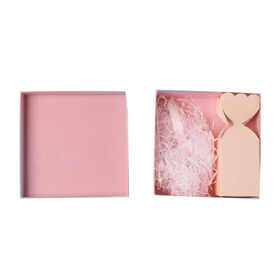Caixa de presente de festa de aniversário de casamento de luxo personalizada embalagem caixa de presente de papelão rosa com uma tampa
